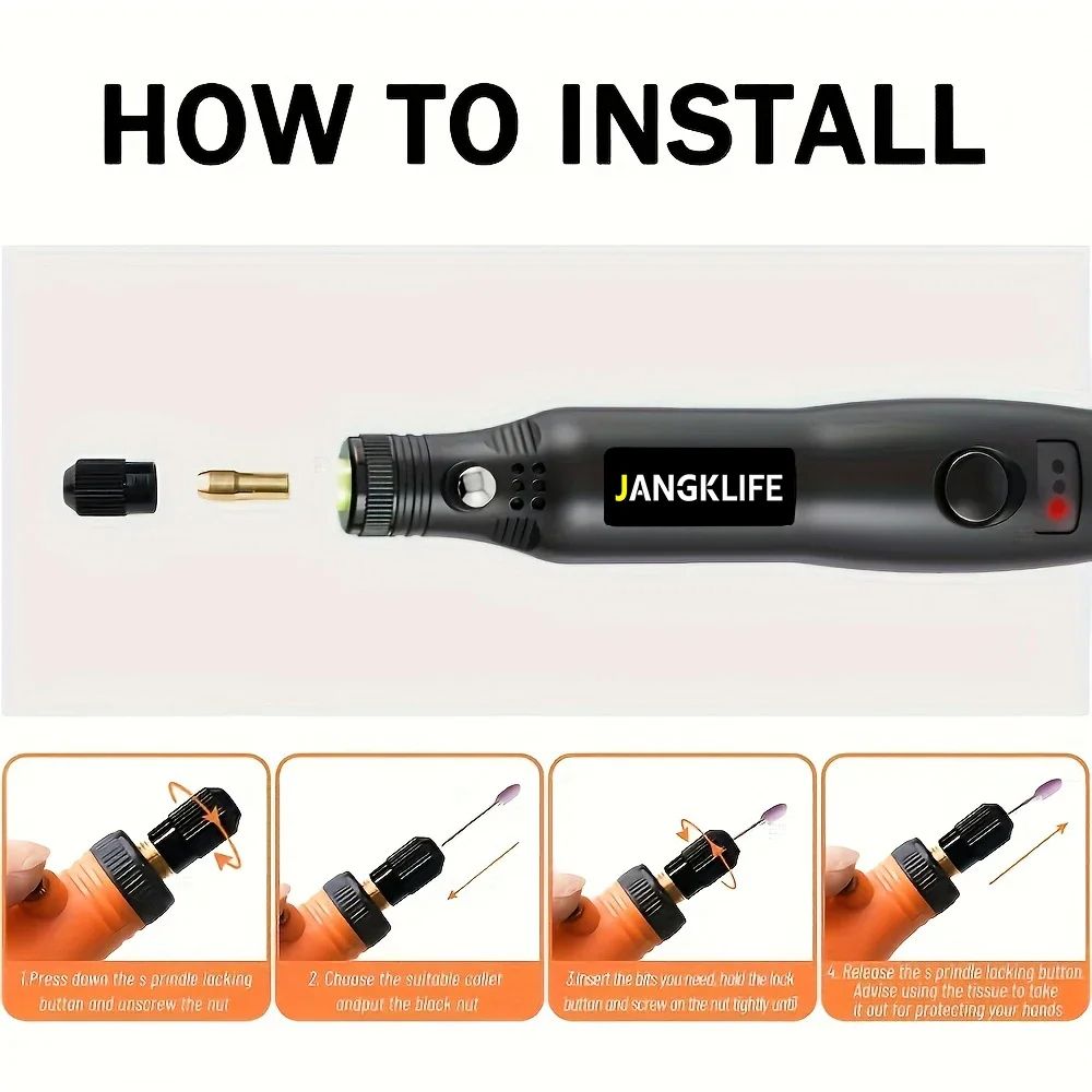 Mini Wireless USB Rotary Tool Kit Cordless Engraving Pen For DIY Wood Metal Glass  Jewelry Projects 4
