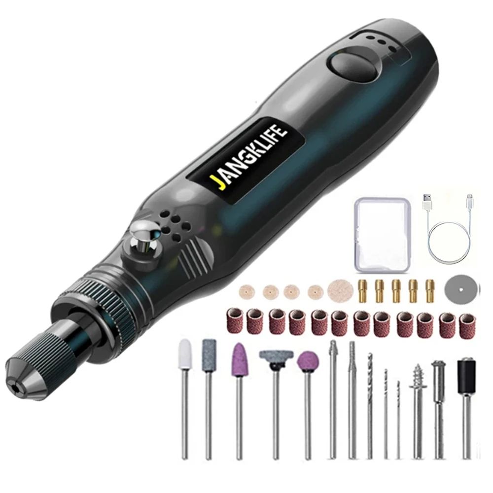 Mini Wireless USB Rotary Tool Kit Cordless Engraving Pen For DIY Wood Metal Glass  Jewelry Projects 5