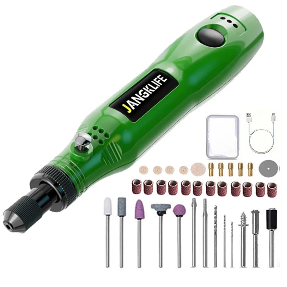 Mini Wireless USB Rotary Tool Kit Cordless Engraving Pen For DIY Wood Metal Glass  Jewelry Projects 6
