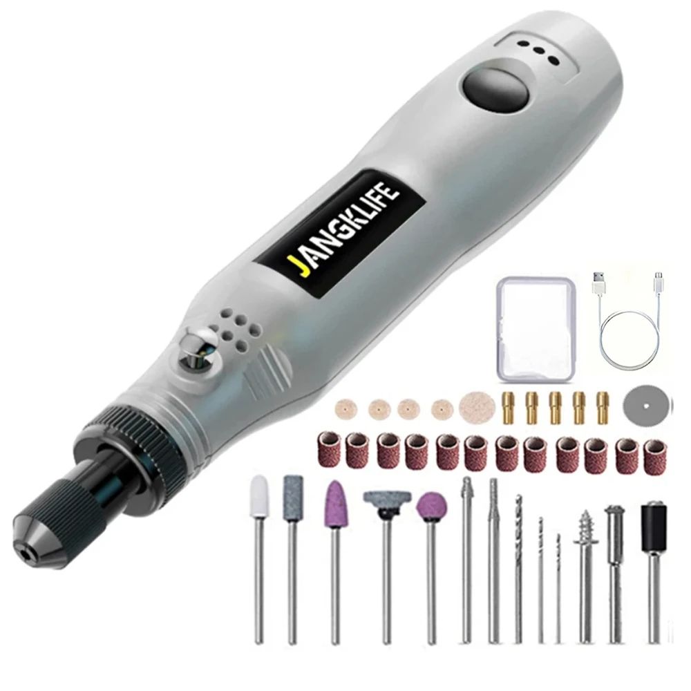 Mini Wireless USB Rotary Tool Kit Cordless Engraving Pen For DIY Wood Metal Glass  Jewelry Projects 7