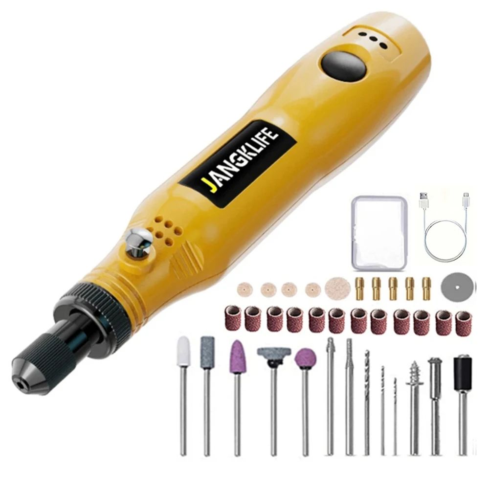Mini Wireless USB Rotary Tool Kit Cordless Engraving Pen For DIY Wood Metal Glass  Jewelry Projects 8