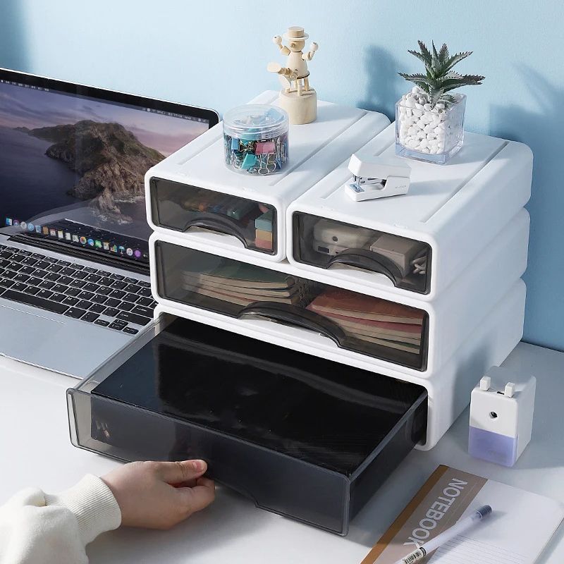 Drawer Style Desktop Storage Box For Cosmetics Stationery  Paper MultiLayer Classification Desktop  2