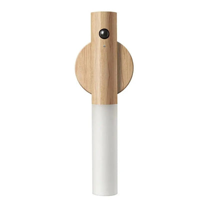 Creative Intelligent Auto PIR Motion Sensor LED Rechargeable Magnetic Night Light Wood Wall Light F 6