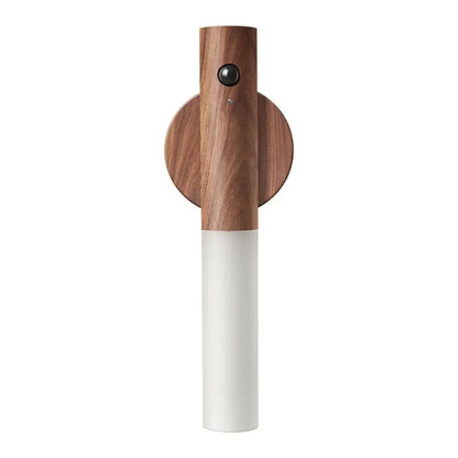 Creative Intelligent Auto PIR Motion Sensor LED Rechargeable Magnetic Night Light Wood Wall Light F 7