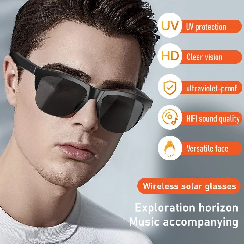 Bluetooth Smart Glasses With Active NoiseCancellation  UV Protection Waterproof Sports Headphones F 4