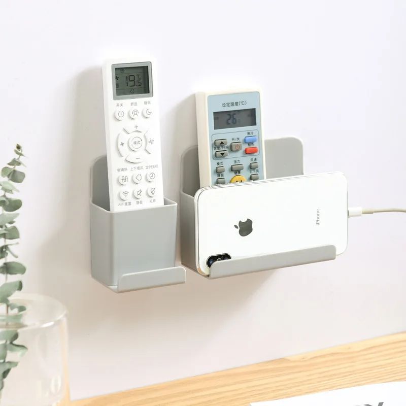 WallMounted Remote Control Storage Box Table Edge Cabinet Hanging Organizer HoleFree Under Desk Wir 2
