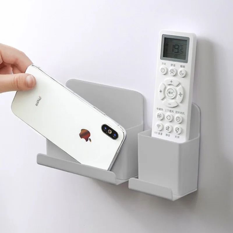 WallMounted Remote Control Storage Box Table Edge Cabinet Hanging Organizer HoleFree Under Desk Wir 3