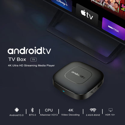 Android13 Smart Home Theater TV Box AllwinnerH313 Google Assistant Netflix Streaming Bluetooth Media Player 2G16G 2.4G5G Wifi T1