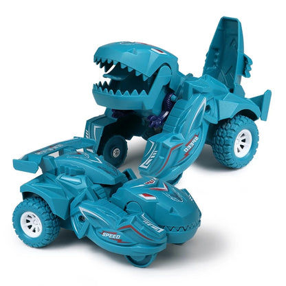 2 IN 1 Dinosaur Deformation Car Toy One Step Collision Transformation Model Toy for Boys  Mini Veh