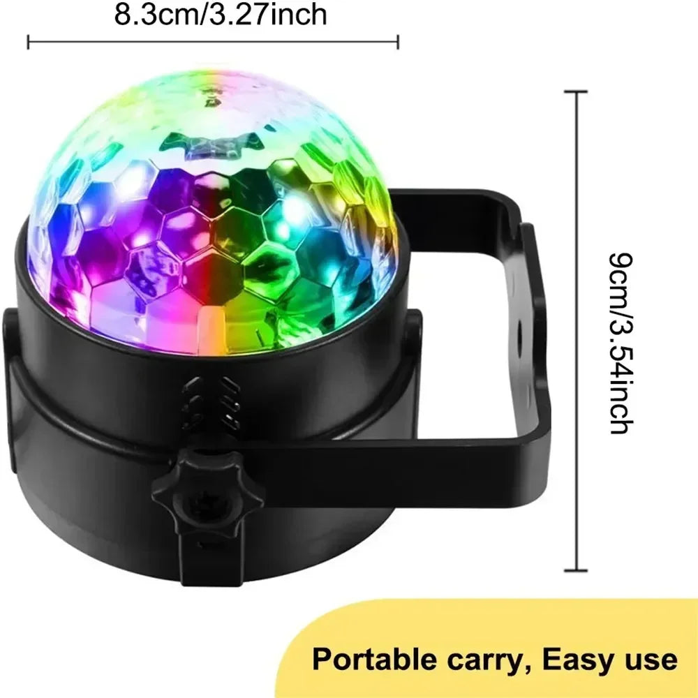 Magic Dance Car RGB Disco Light  Rotating DJ Strobe Lamp with Sound Control for Christmas  Club Pa