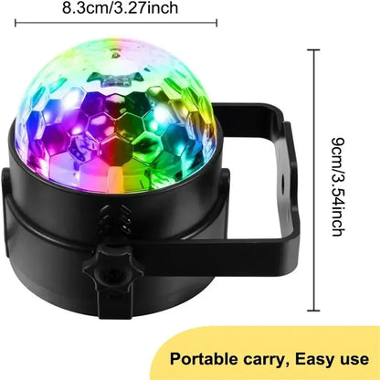 Magic Dance Car RGB Disco Light  Rotating DJ Strobe Lamp with Sound Control for Christmas  Club Pa