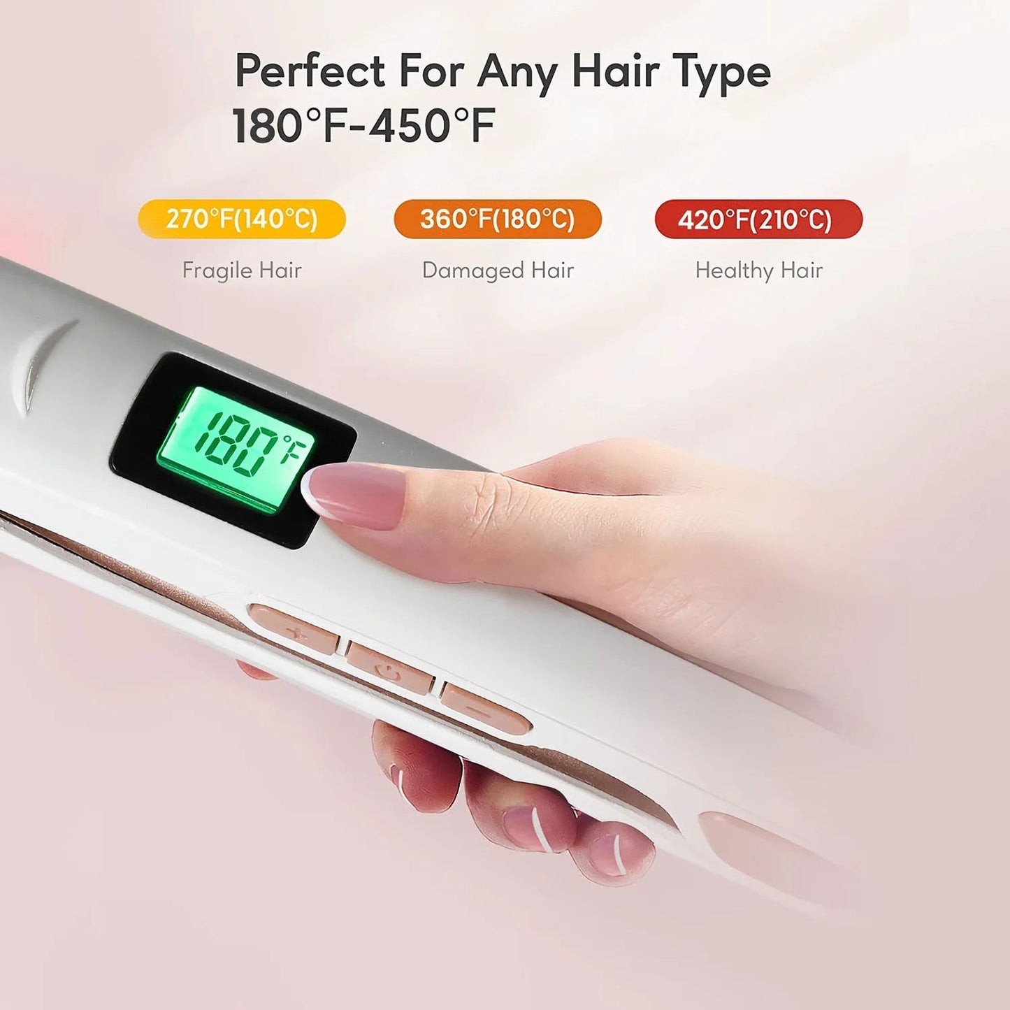 Professional Titanium Flat Iron Hair Straightener With Digital LCD Display Dual Voltage For Salon   2