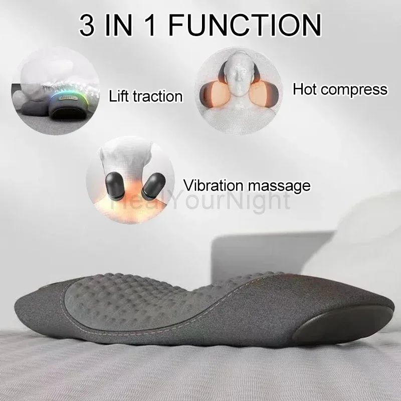 Back Protection Cushion Electric Massage Pillow Flat Waist Relief Support With Heating  Vibration T 3