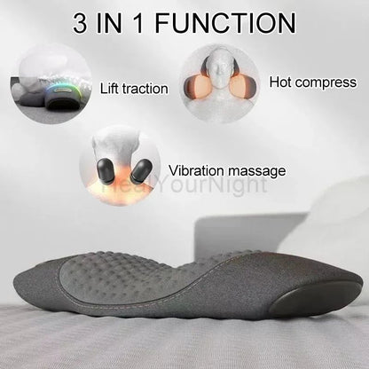 Back Protection Cushion Electric Massage Pillow Flat Waist Relief Support With Heating  Vibration T 3