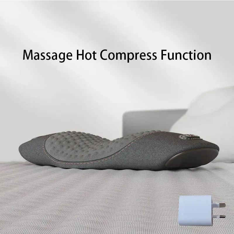 Back Protection Cushion Electric Massage Pillow Flat Waist Relief Support With Heating  Vibration T 6