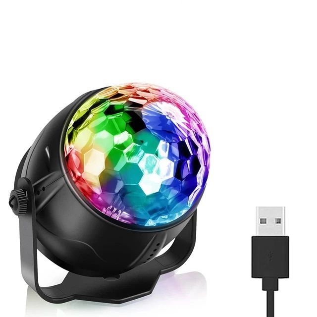 Magic Dance Car RGB Disco Light  Rotating DJ Strobe Lamp with Sound Control for Christmas  Club Pa
