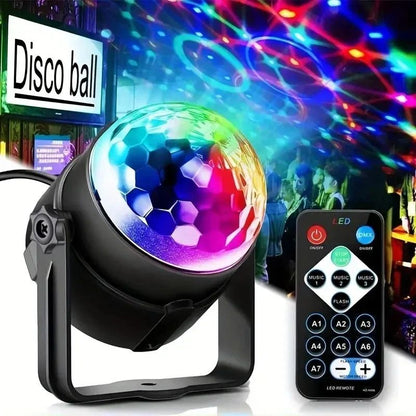Magic Dance Car RGB Disco Light  Rotating DJ Strobe Lamp with Sound Control for Christmas  Club Pa
