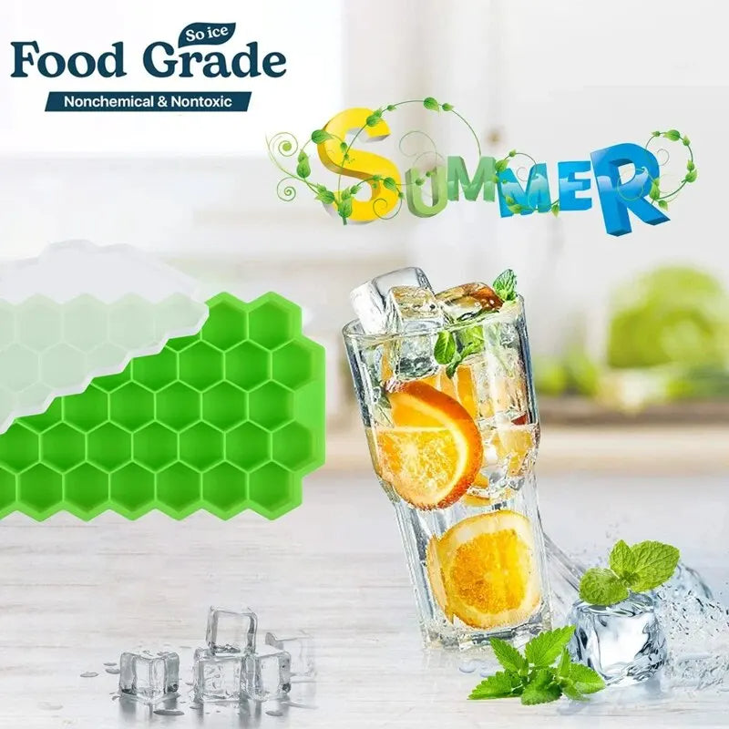 Honeycomb 37 Lattice Cube Tray Maker  No Lid DIY Ice Mold For Creative Drinks 2