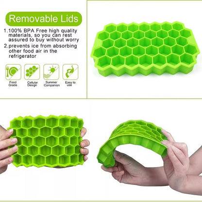 Honeycomb 37 Lattice Cube Tray Maker  No Lid DIY Ice Mold For Creative Drinks 3