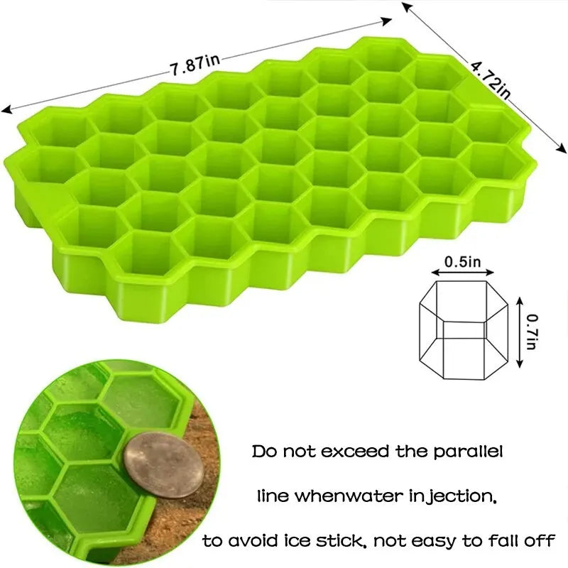 Honeycomb 37 Lattice Cube Tray Maker  No Lid DIY Ice Mold For Creative Drinks 5