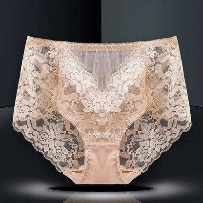 Womens Plus Size Seamless Lace Panties High Waist Comfortable  Sexy Briefs 1