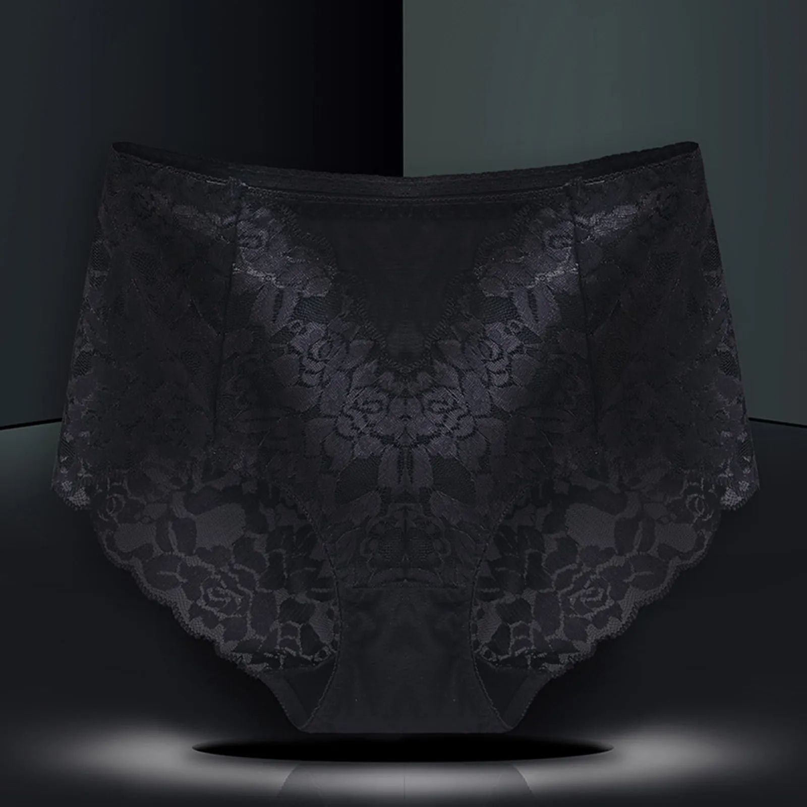 Womens Plus Size Seamless Lace Panties High Waist Comfortable  Sexy Briefs 2