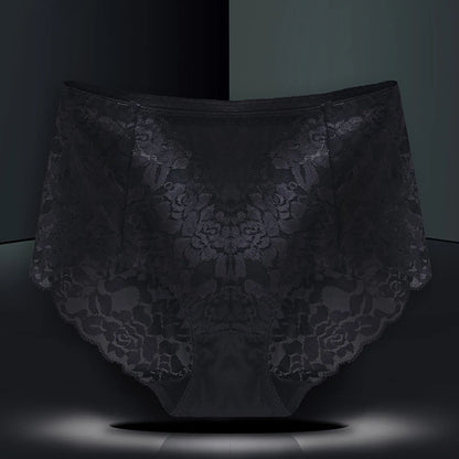 Womens Plus Size Seamless Lace Panties High Waist Comfortable  Sexy Briefs 2