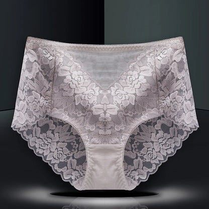 Womens Plus Size Seamless Lace Panties High Waist Comfortable  Sexy Briefs 4