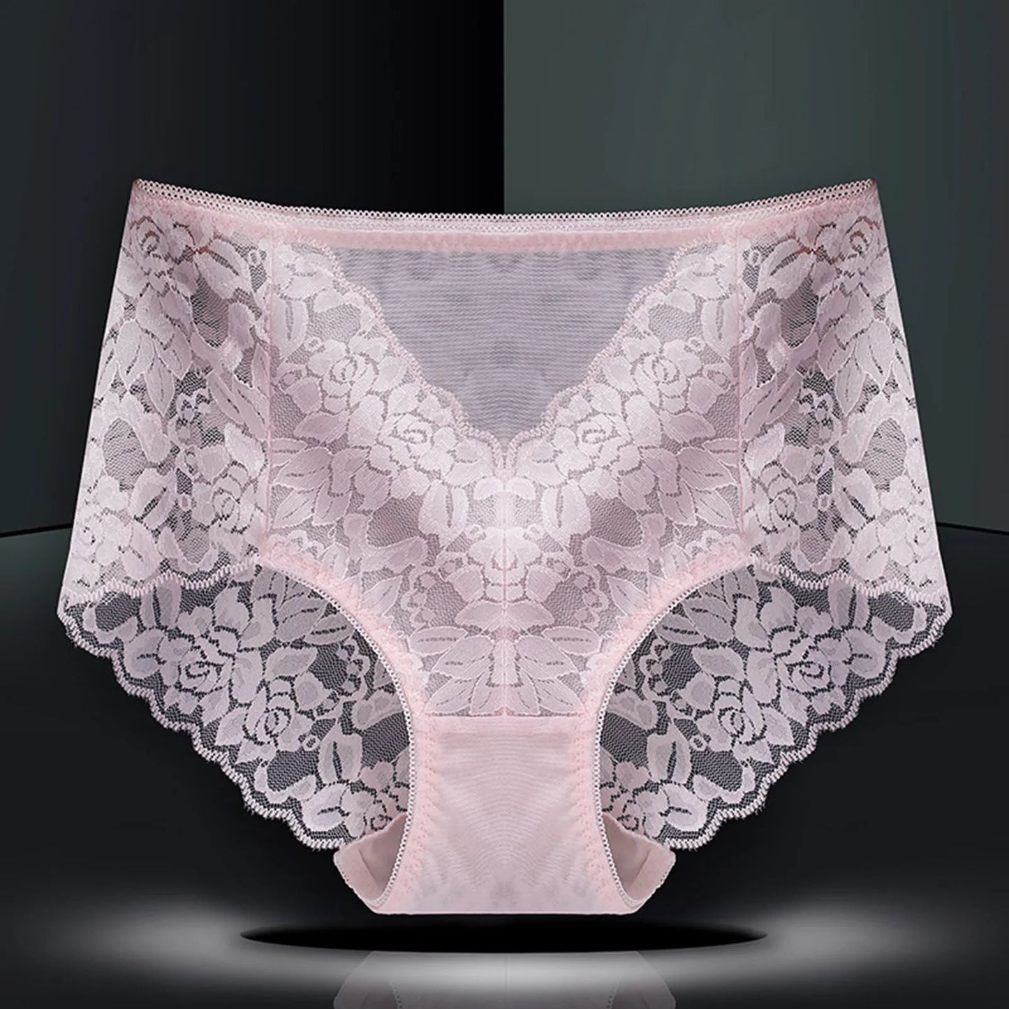 Womens Plus Size Seamless Lace Panties High Waist Comfortable  Sexy Briefs 5