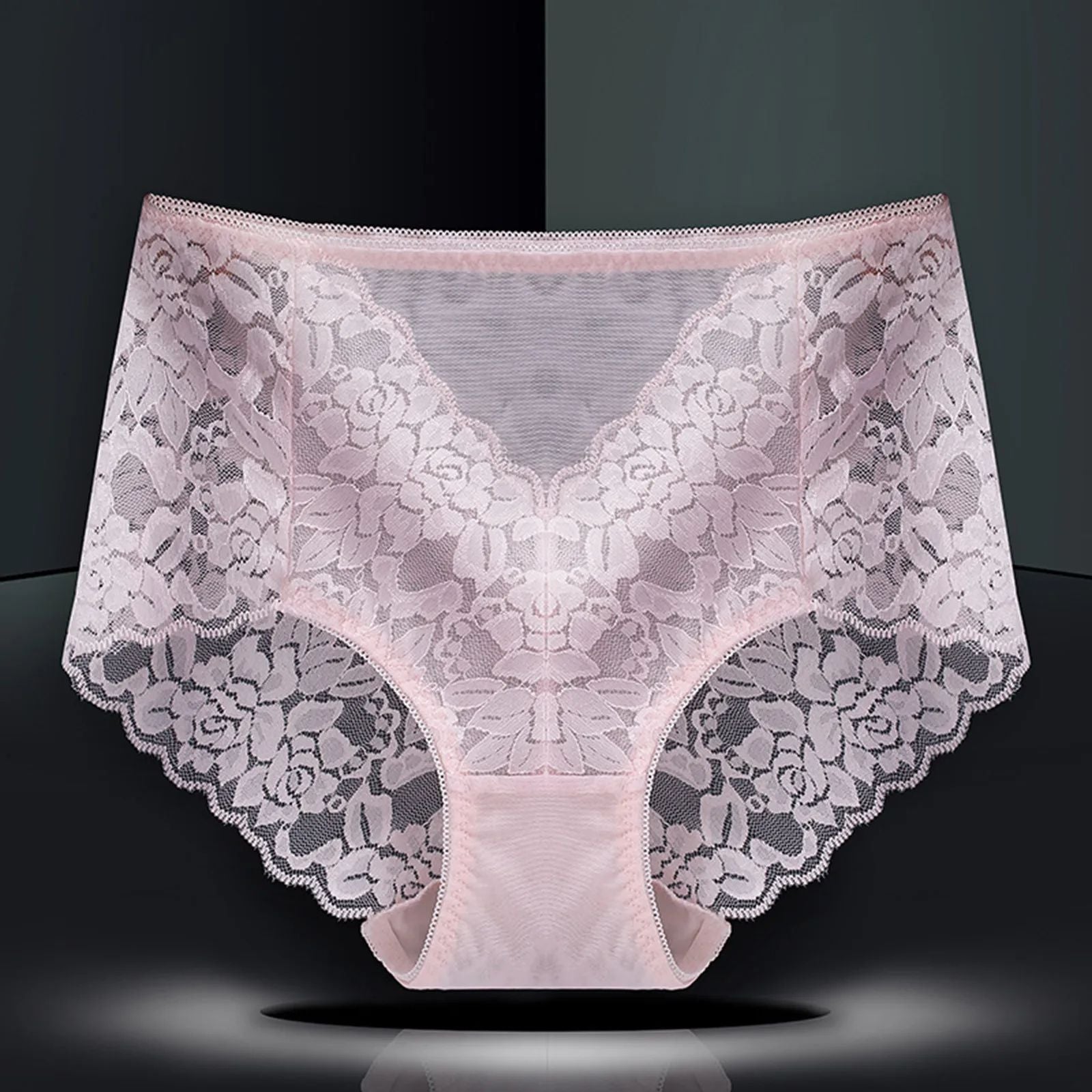 Womens Plus Size Seamless Lace Panties High Waist Comfortable  Sexy Briefs 5
