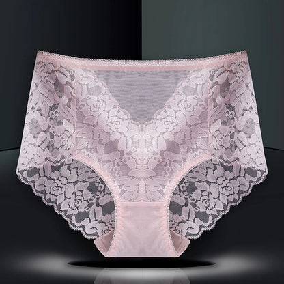 Womens Plus Size Seamless Lace Panties High Waist Comfortable  Sexy Briefs 5