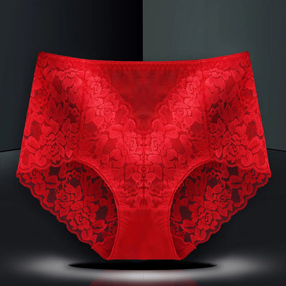 Womens Plus Size Seamless Lace Panties High Waist Comfortable  Sexy Briefs 6