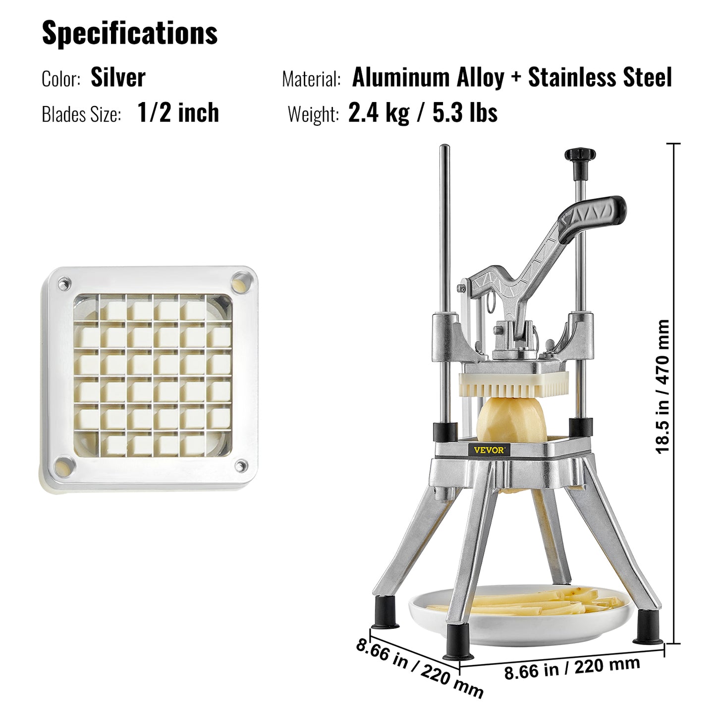 Professional Food Dicer Kattex HeavyDuty Stainless Steel Vegetable Chopper Onion Slicer  French Fry