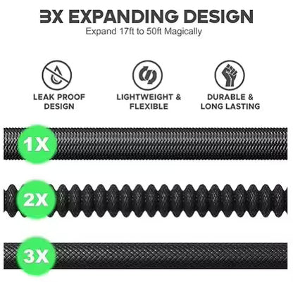 Expandable Garden Hose High Pressure Metal Connector 8 Pattern Spray Nozzle For Car Washing  Irriga 4