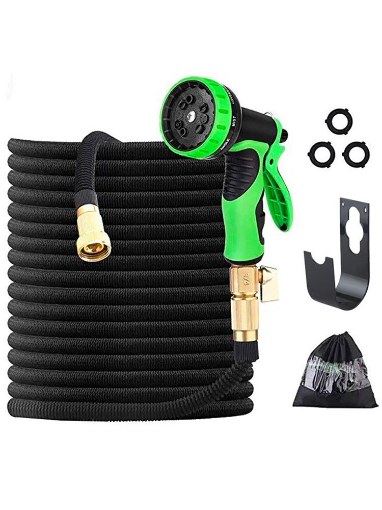 Expandable Garden Hose High Pressure Metal Connector 8 Pattern Spray Nozzle For Car Washing  Irriga 6