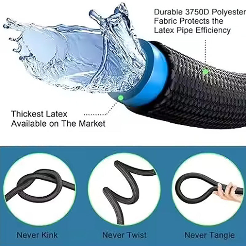 Expandable Garden Hose High Pressure Metal Connector 8 Pattern Spray Nozzle For Car Washing  Irriga 5