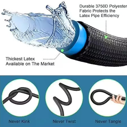 Expandable Garden Hose High Pressure Metal Connector 8 Pattern Spray Nozzle For Car Washing  Irriga 5