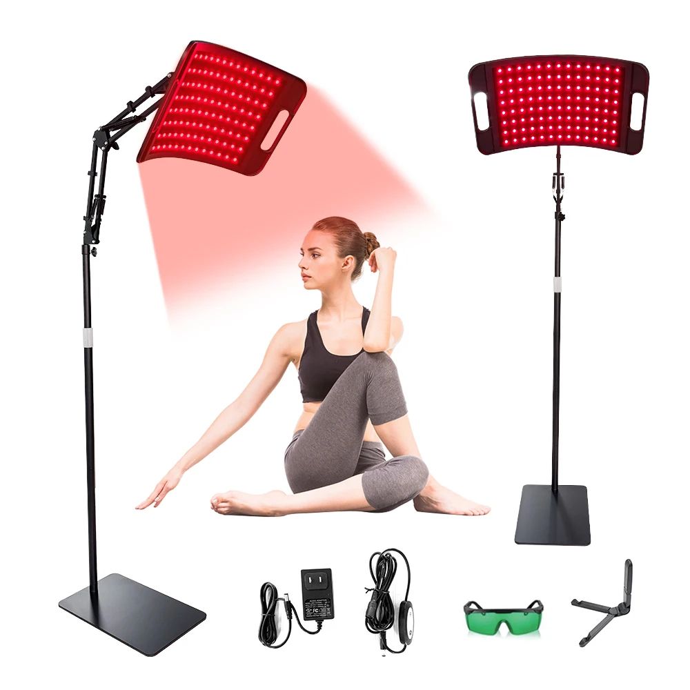 Red Light Therapy Lamp for Face & Body, Near Infrared Panel with Adjustable Stand & Timer for Home Use