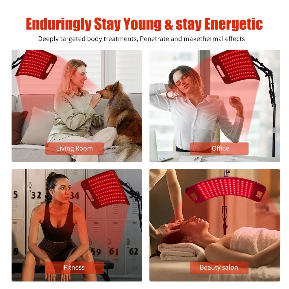 Red Light Therapy Lamp For Face  Body Near Infrared Panel With Adjustable Stand  Timer For Home Use 2