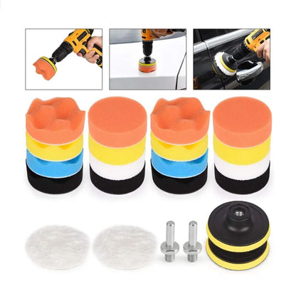 Polishing Sponge Pads Kit Washable Wool Foam Buffing Waxing Clean Polish Set For Car Polisher Motor 2