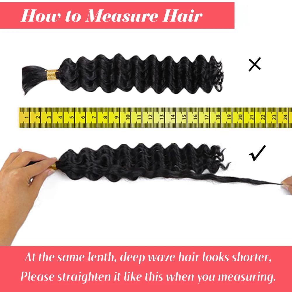 Brazilian Virgin Human Hair Deep Wave Bulk No Weft Braiding Hair For Boho Braids 3