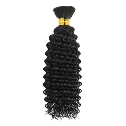 Brazilian Virgin Human Hair Deep Wave Bulk No Weft Braiding Hair For Boho Braids 5