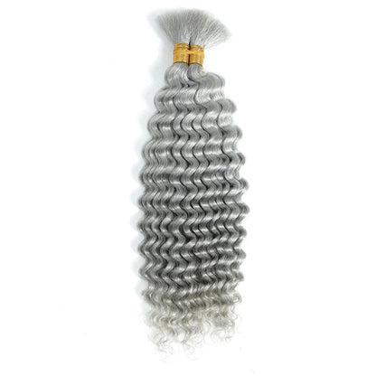 Brazilian Virgin Human Hair Deep Wave Bulk No Weft Braiding Hair For Boho Braids 8