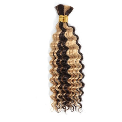 Brazilian Virgin Human Hair Deep Wave Bulk No Weft Braiding Hair For Boho Braids 9