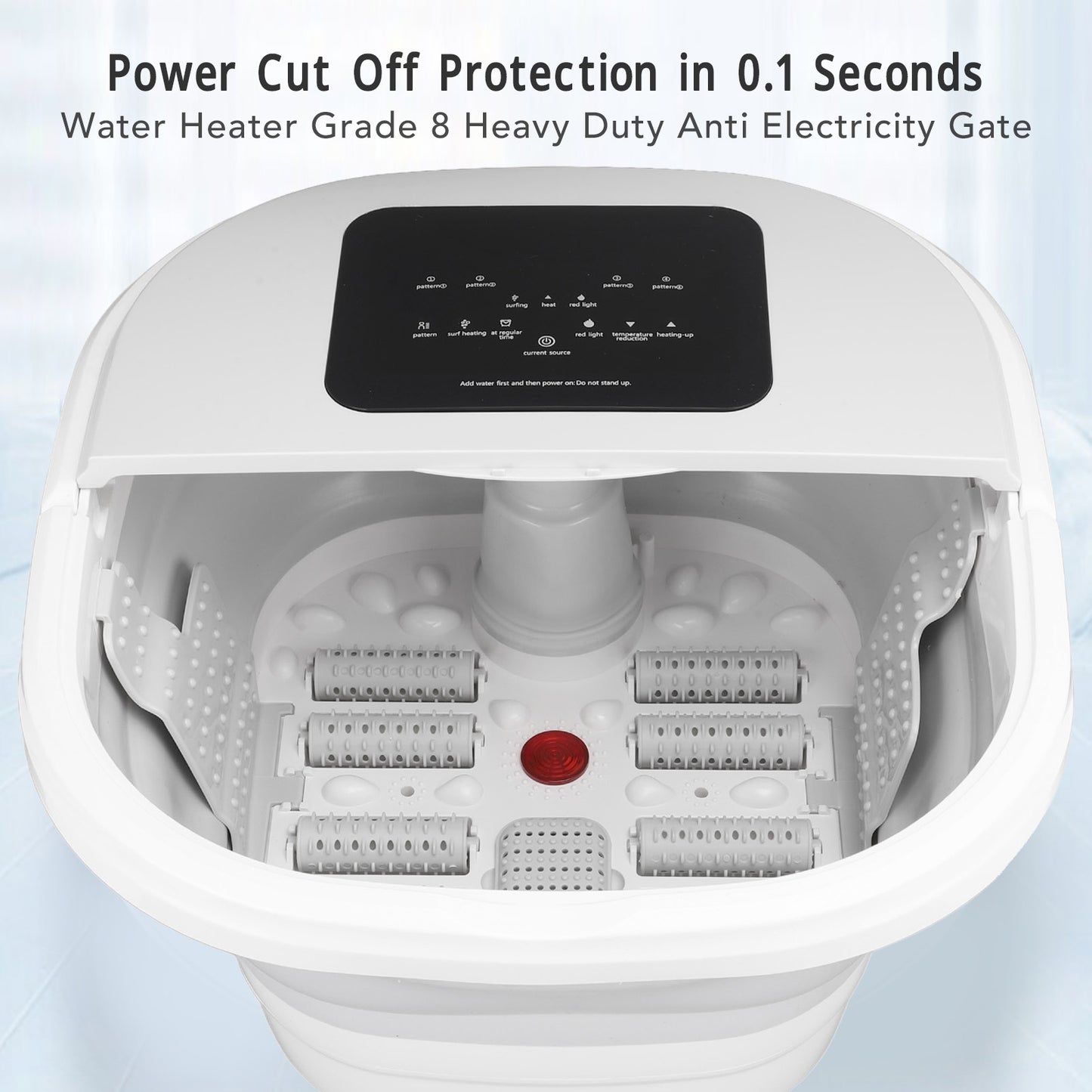 Foldable Heating Foot Massager Spa Soaker Smart Soak Tub With 8 Rollers  Remote Control 5