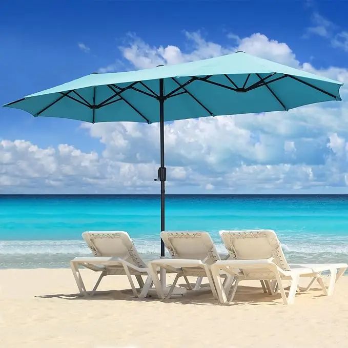 Large Patio Umbrella Outdoor DoubleSided Market Canopy Extra Large Table Umbrella With Easy Crank F 6