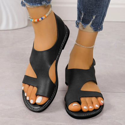 Women Sandals with Arch Support, Comfortable Soft Open Toe Casual Flat Sandals for Various Occasions, Beach Toe Ring