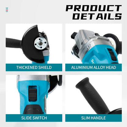 Makita404 Rechargeable Angle Grinder HighSpeed Cutting  Regulation Electric Tool for Makita Batte