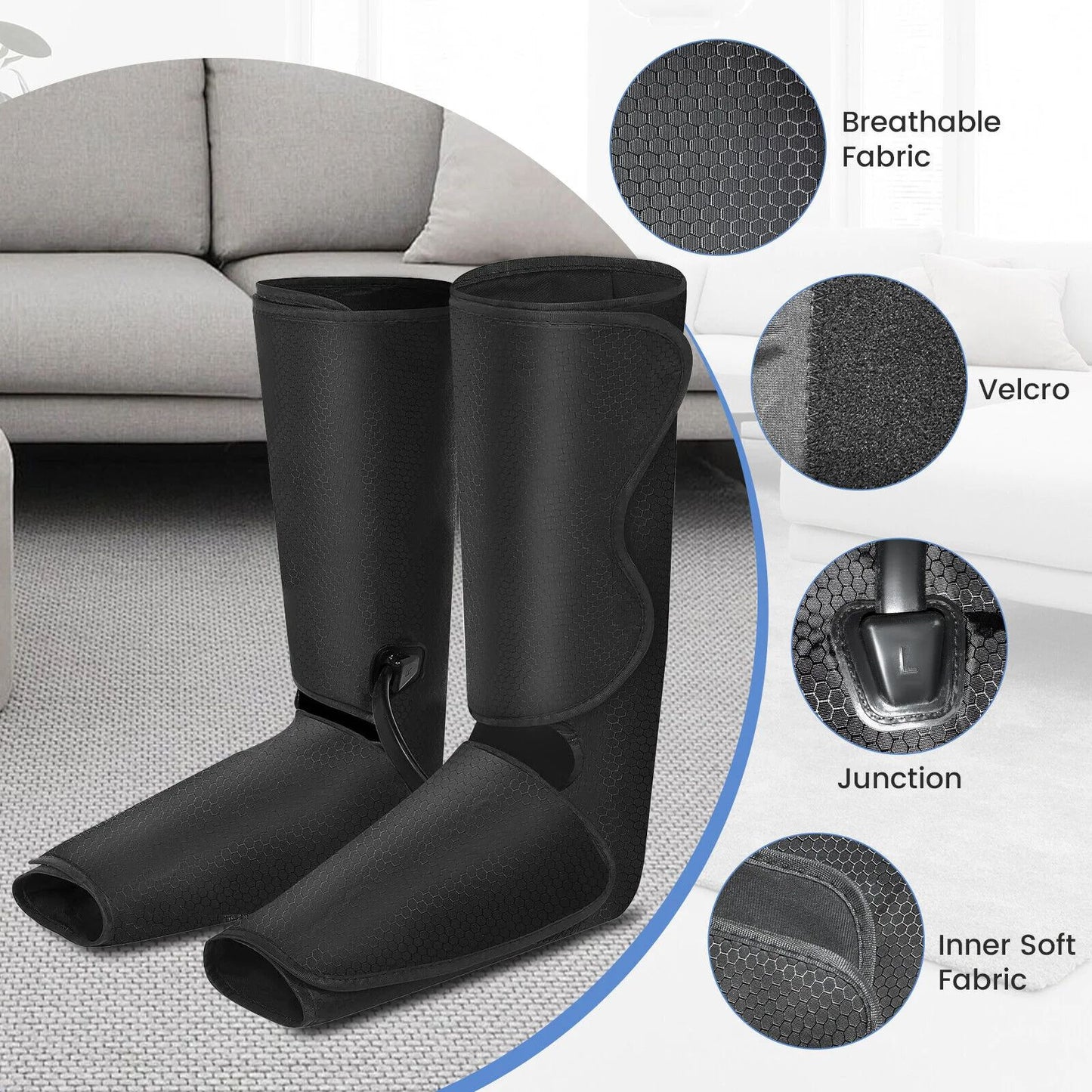 Air Compression Leg Massager With Heat Foot  Calf Circulation Massage Ideal Christmas Gift 1