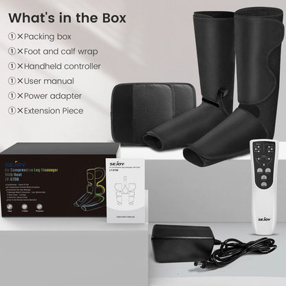 Air Compression Leg Massager With Heat Foot  Calf Circulation Massage Ideal Christmas Gift 5